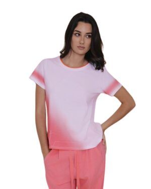 Camiseta blanca detalle naranja