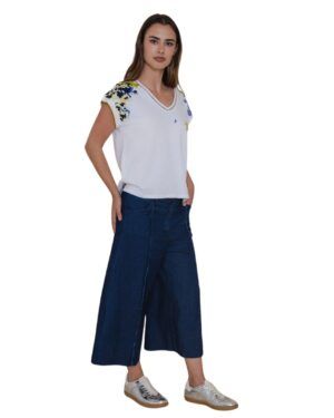 Pantalón ancho color vaquero WNT