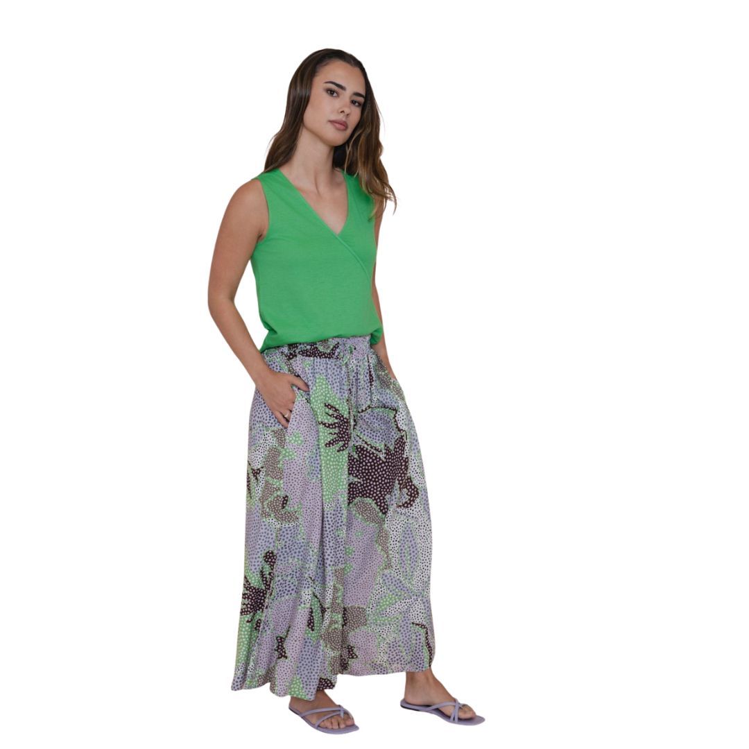 Pantalón pata elefante estampado lila WNT - Imagen 4