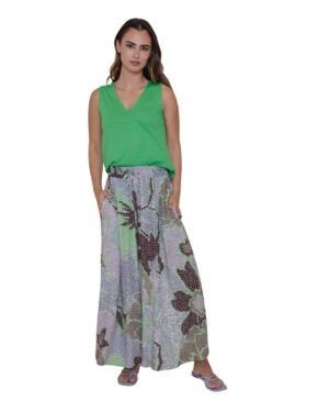 Pantalón pata elefante estampado lila WNT
