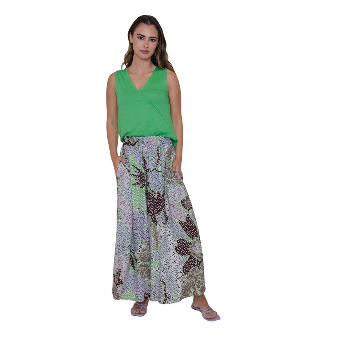 Pantalón pata elefante estampado lila WNT