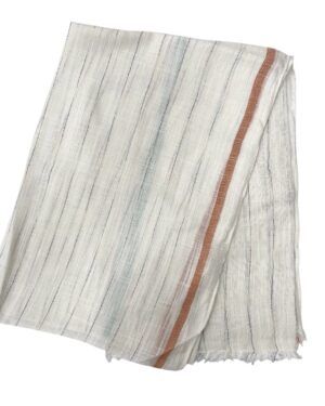 Fular lino rayas beige