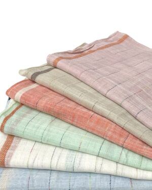 Fular lino rayas beige