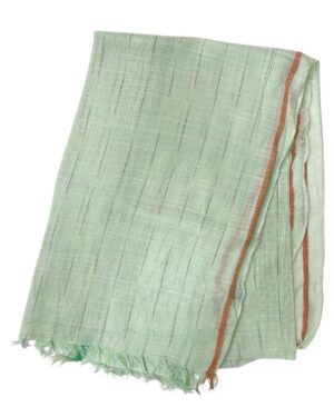 Fular lino rayas verde