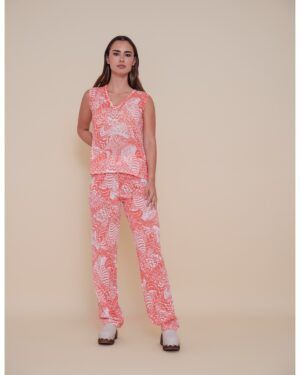 Top tirantes estampado naranja WNT