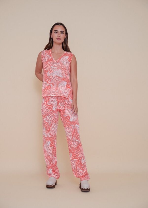Top tirantes estampado naranja WNT