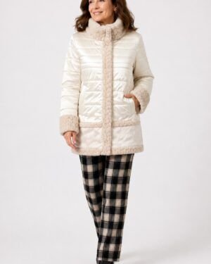 Abrigo beige cassandra con pelo