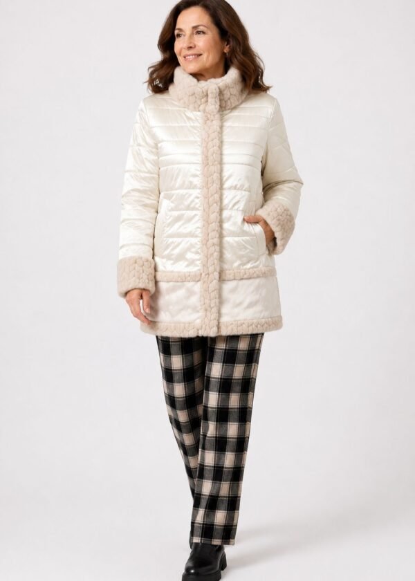 Abrigo beige cassandra con pelo