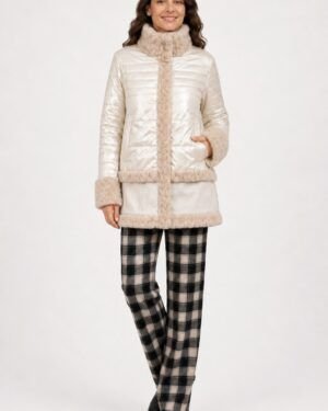 Abrigo beige cassandra con pelo