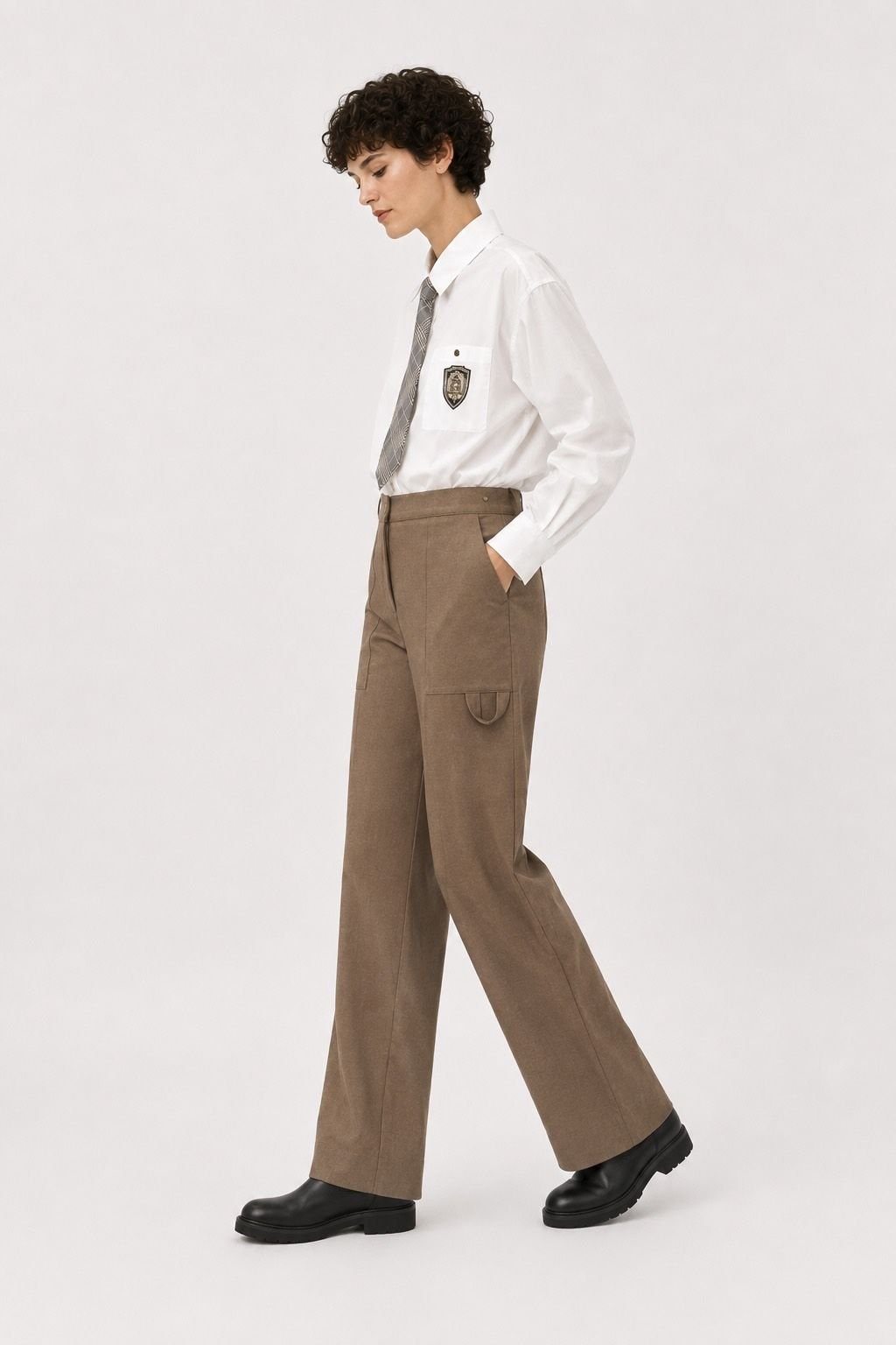 Pantalón Sibila Camel Poupée Chic - Imagen 3