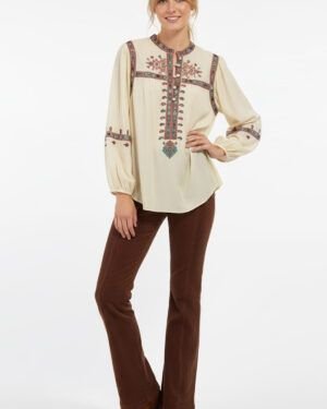 Blusa bordada de manga larga Derhy