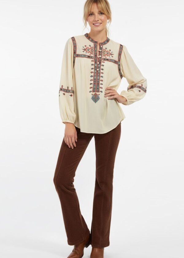 Blusa bordada de manga larga Derhy