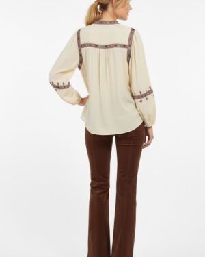 Blusa bordada de manga larga Derhy