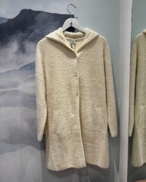 Chaqueta larga de pelo fino beige WNT