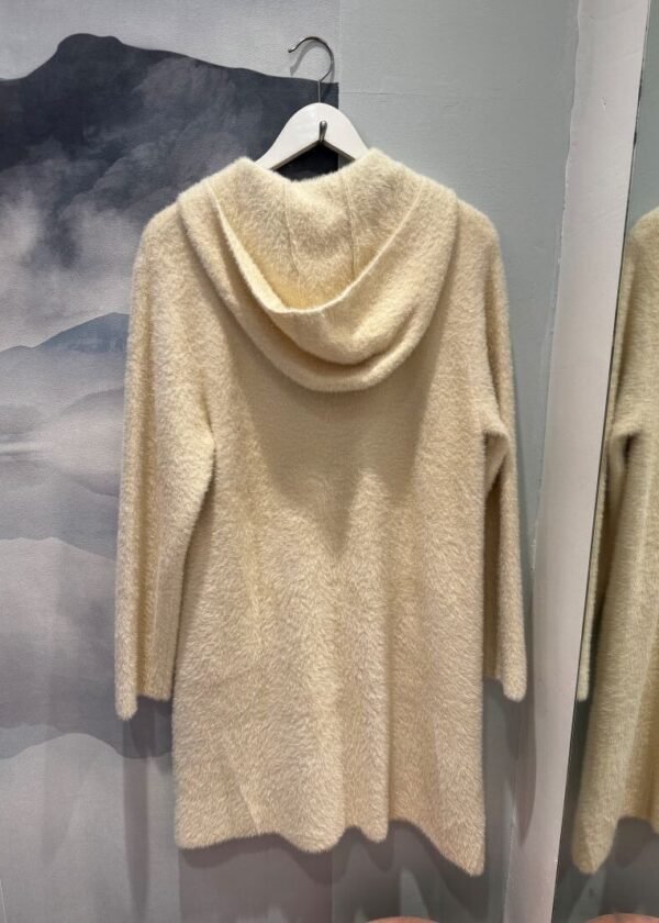 Chaqueta larga de pelo fino beige WNT