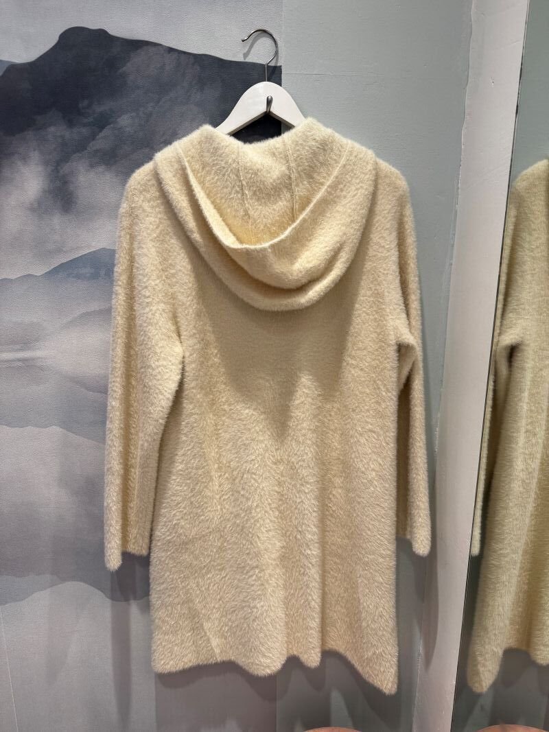 Chaqueta larga de pelo fino beige WNT - Imagen 2