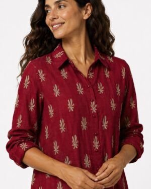 Blusón camisero Hermione granate Poupée Chic