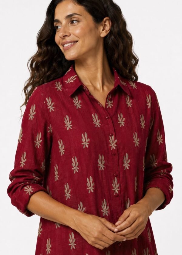Blusón camisero Hermione granate Poupée Chic