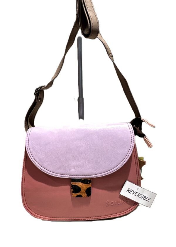 Bolso piel Alice Soruka rosa/azul marino
