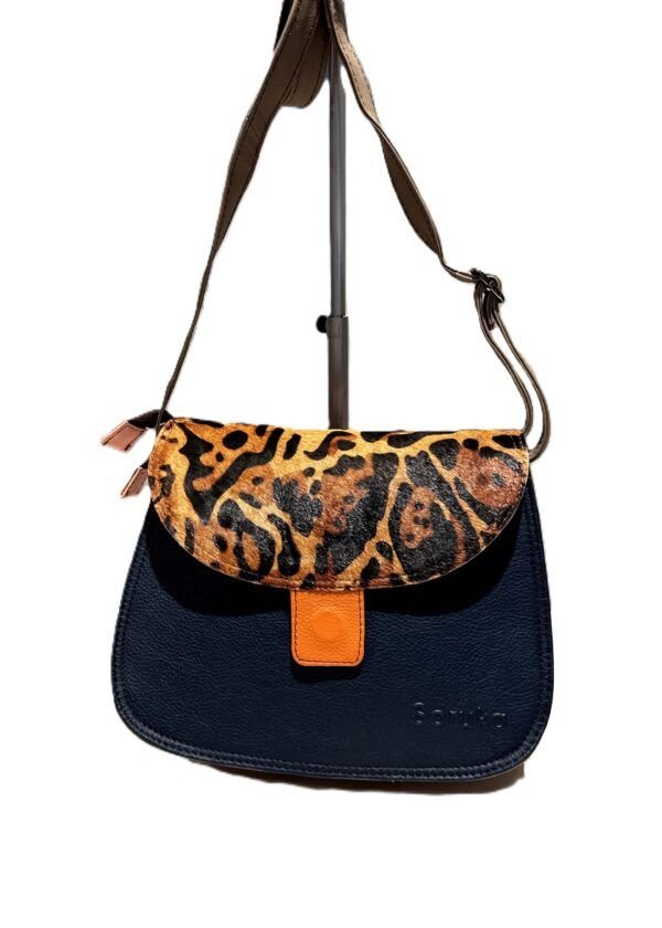 Bolso piel Alice Soruka rosa/azul marino