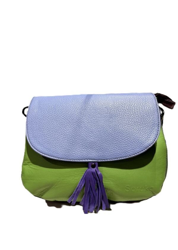 Bolso piel Lola Soruka azul marino/verde