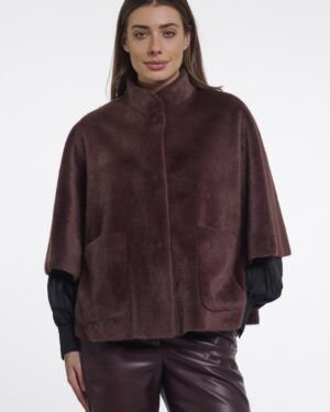 Chaquetón capa chocolate Rino&Pelle