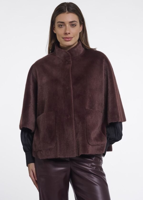 Chaquetón capa chocolate Rino&Pelle