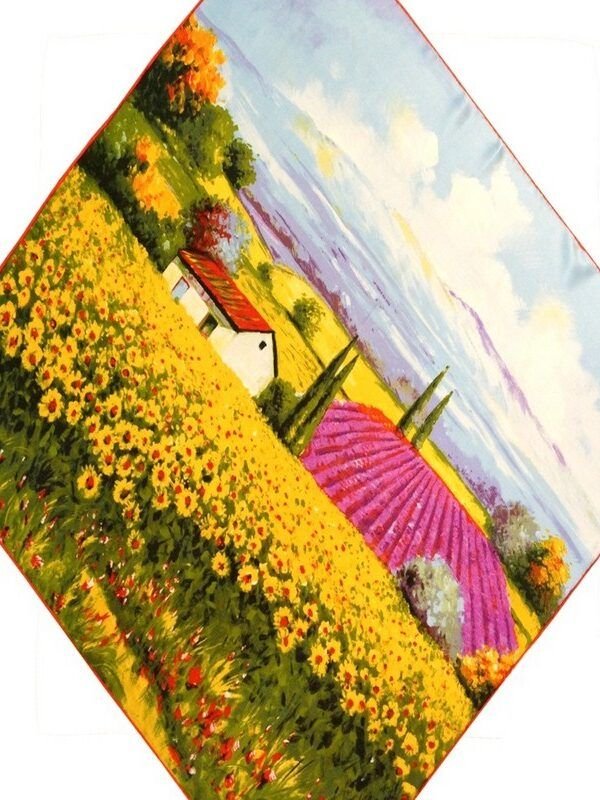 Fular seda cuadrado Paisaje
