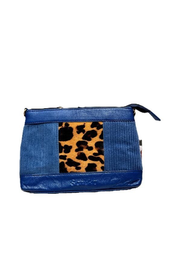 Bolso piel y pana azul Serena
