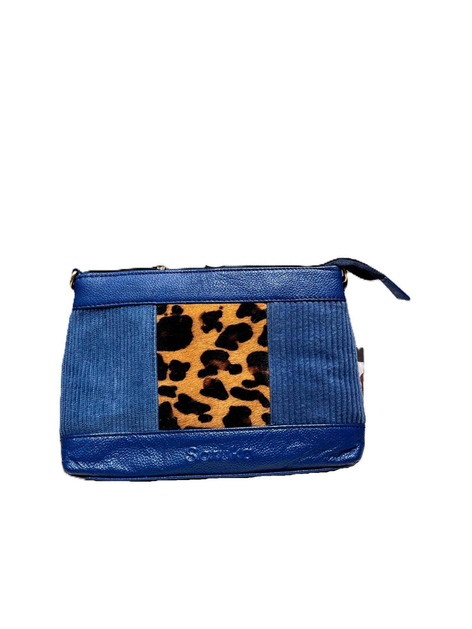 Bolso piel y pana azul Serena