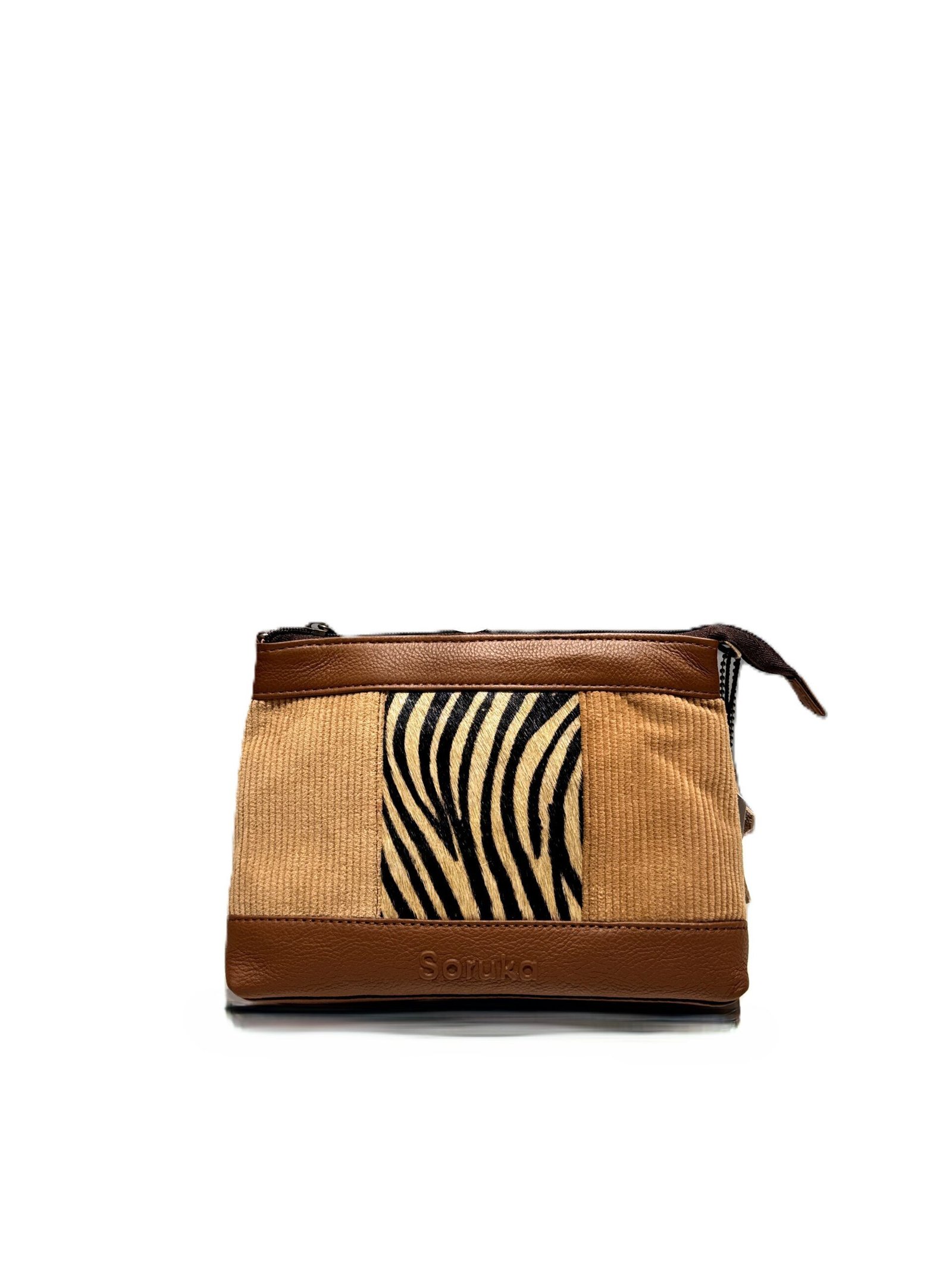 Bolso piel y pana marrón Serena