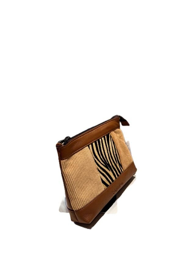 Bolso piel y pana marrón Serena