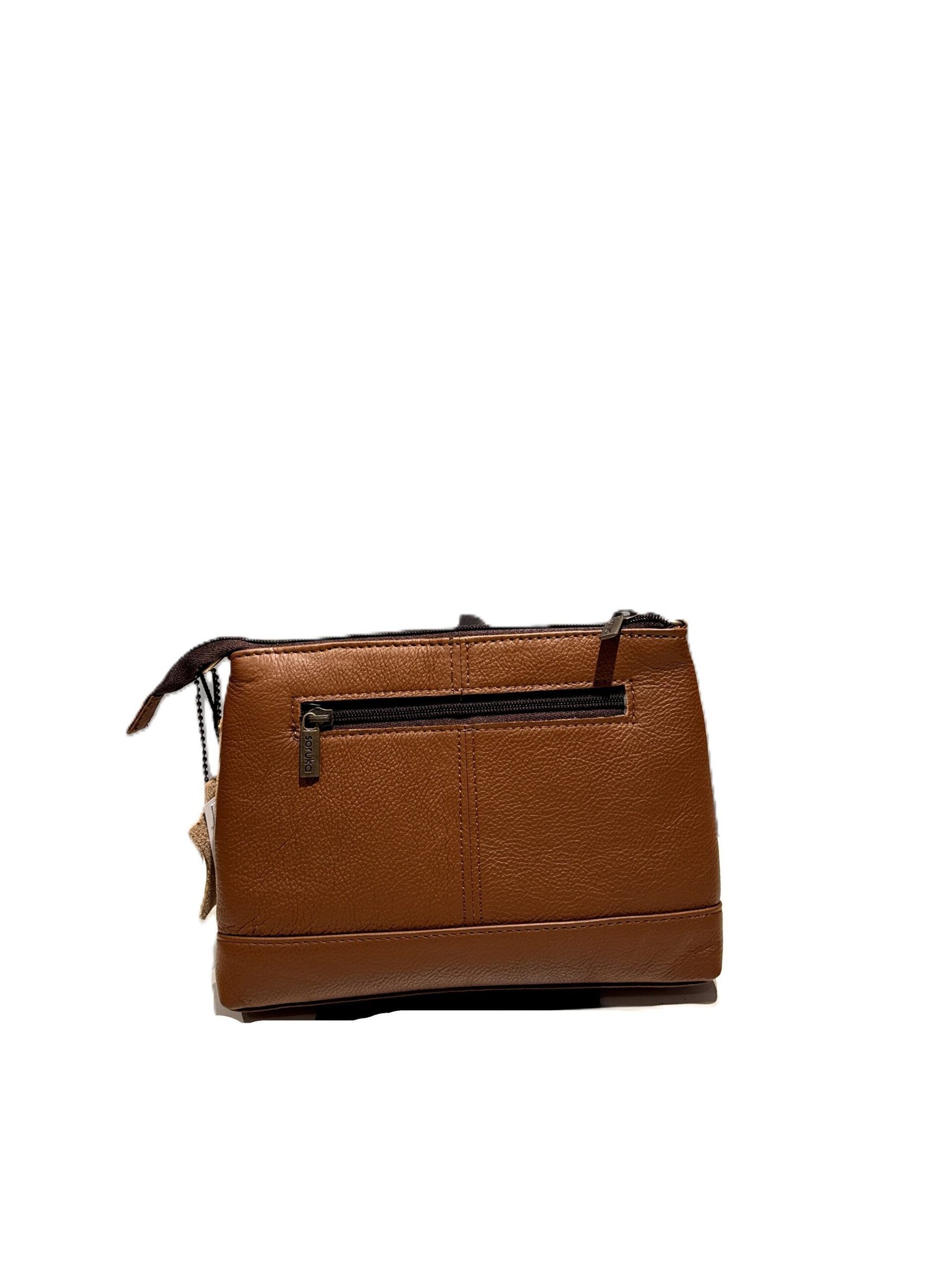 Bolso piel y pana marrón Serena - Imagen 3